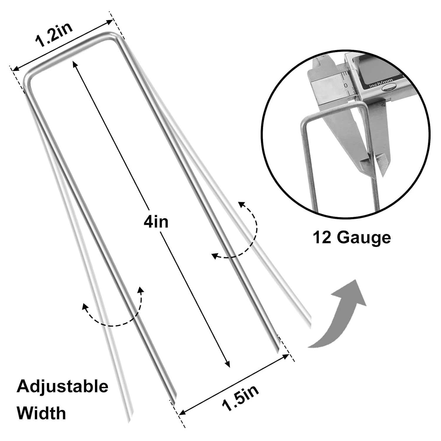 HongWay 240 Pack Landscape Staples 6 Inch, Galvanized Garden Stakes
