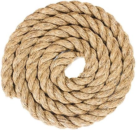 Twisted Manila Hemp Rope (1 Inch x 25 Feet)