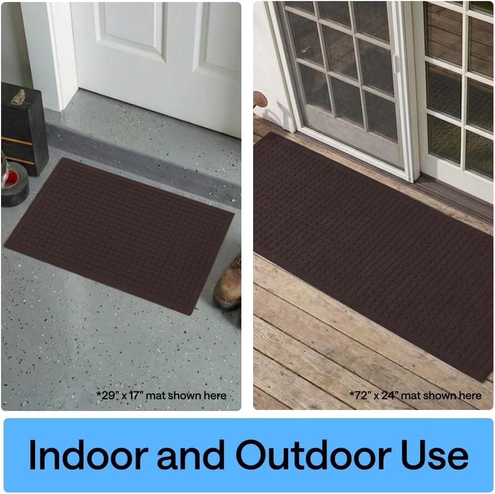 GORILLA GRIP® HydroABSORB Door Mat for Indoor Outdoor Use, 29x17 Black