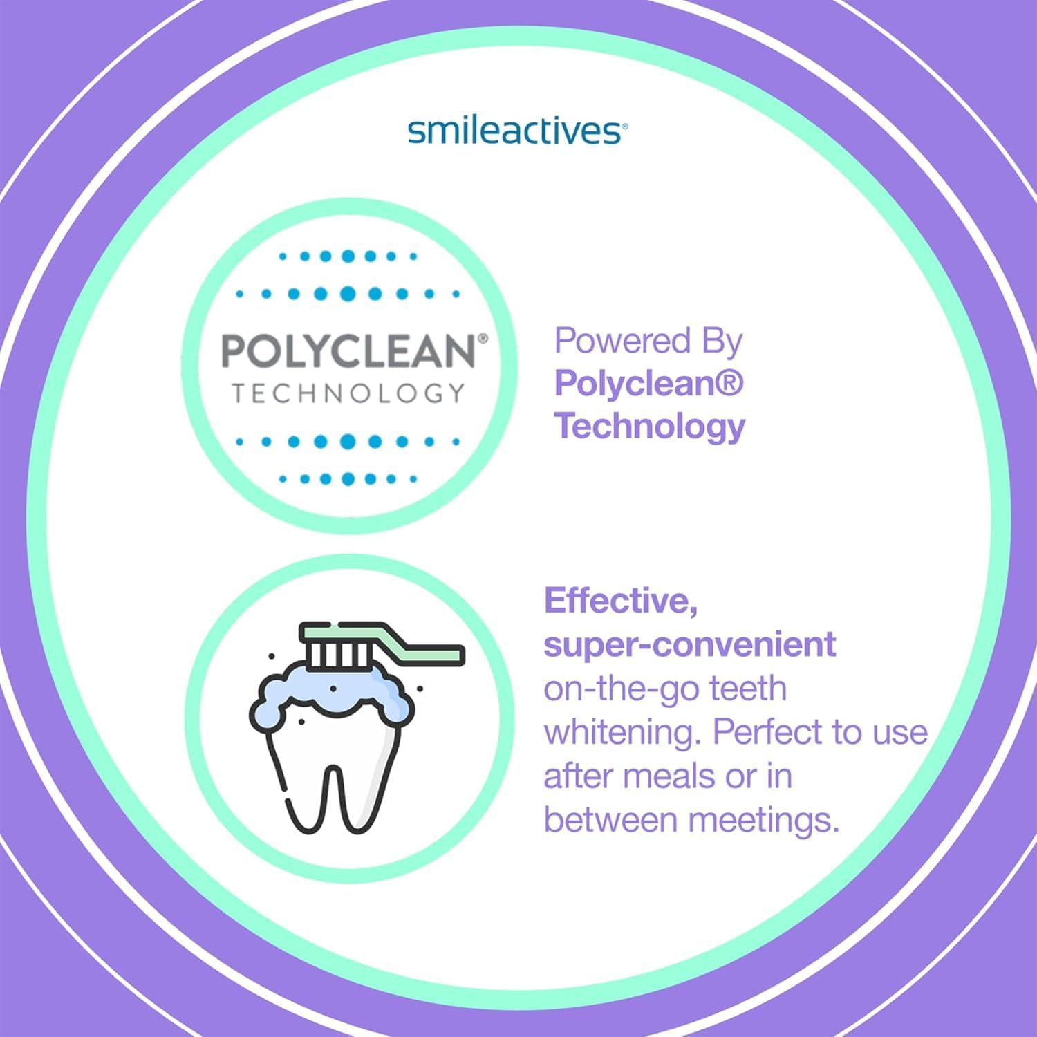 Smileactives Teeth Whitening Pen, Stain Remover Gel, Vanilla Mint, 2-Pack | Precision Brush-Tip Applicator, Dental-Grade Formula, Travel-Ready Design