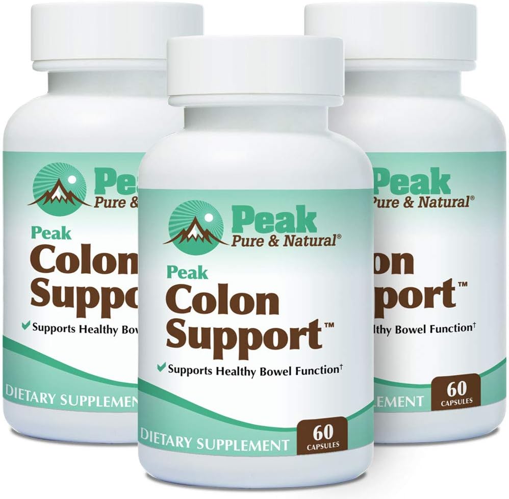 Peak Pure & Natural Colon Support - Colon Cleanse and Detox Supplement for Digestive Health - Gut Health Support with Inulin and Senna Leaf Extracts - with Fiber, Prebiotics, and Probiotics - 1 Pack