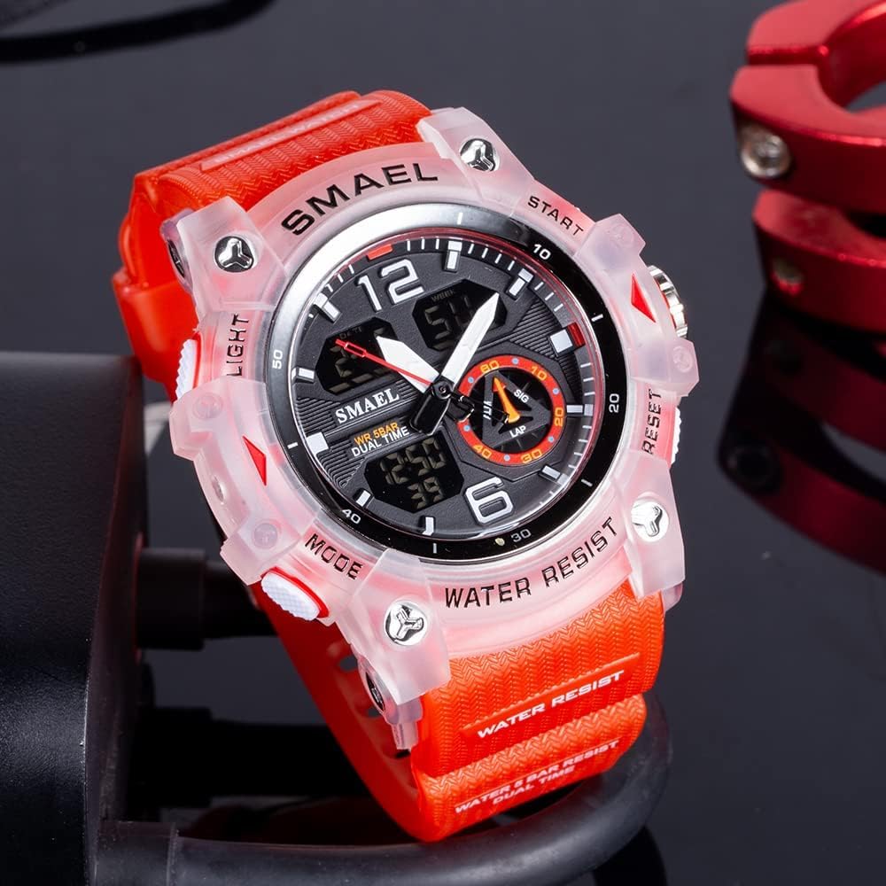 Gosasa Men's Large Face Outdoor Sports Watches Military S-Shock Watch Waterproof, Backlight, Alarm, Stopwatch Features - Rugged Wristwatch for Training, Hiking, and Adventure