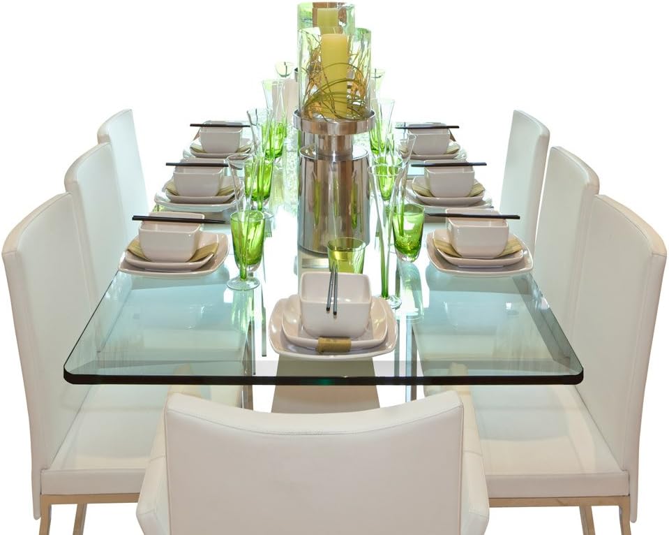 24" x 48" Rectangle Glass Table Top, 1/4" Thick Clear Tempered Replacement Glass, Flat Polished Edge & Eased Corners for Coffee, Dining, Patio Tables & Furniture Protection