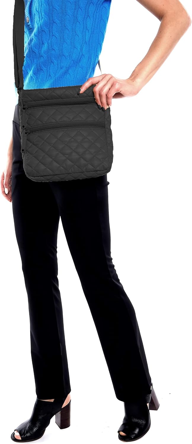 Quilted Crossbody bag BLACK Ultra light water repellent Stain resistance