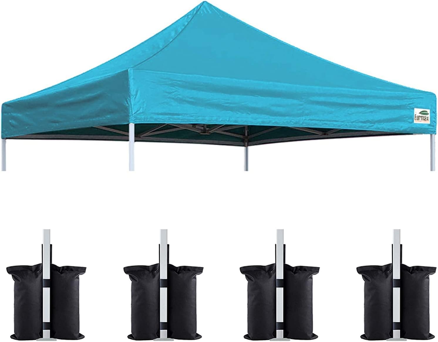 Eurmax USA 10x10 Pop Up Canopy Replacement Top,Universal Instant Canopy Cover ONLY,Heavy Duty UPF 50+ UV Protection,Water & Wind Resistant Tarp,30+ Colors Available,Bonus 4 Sand Bags (White)