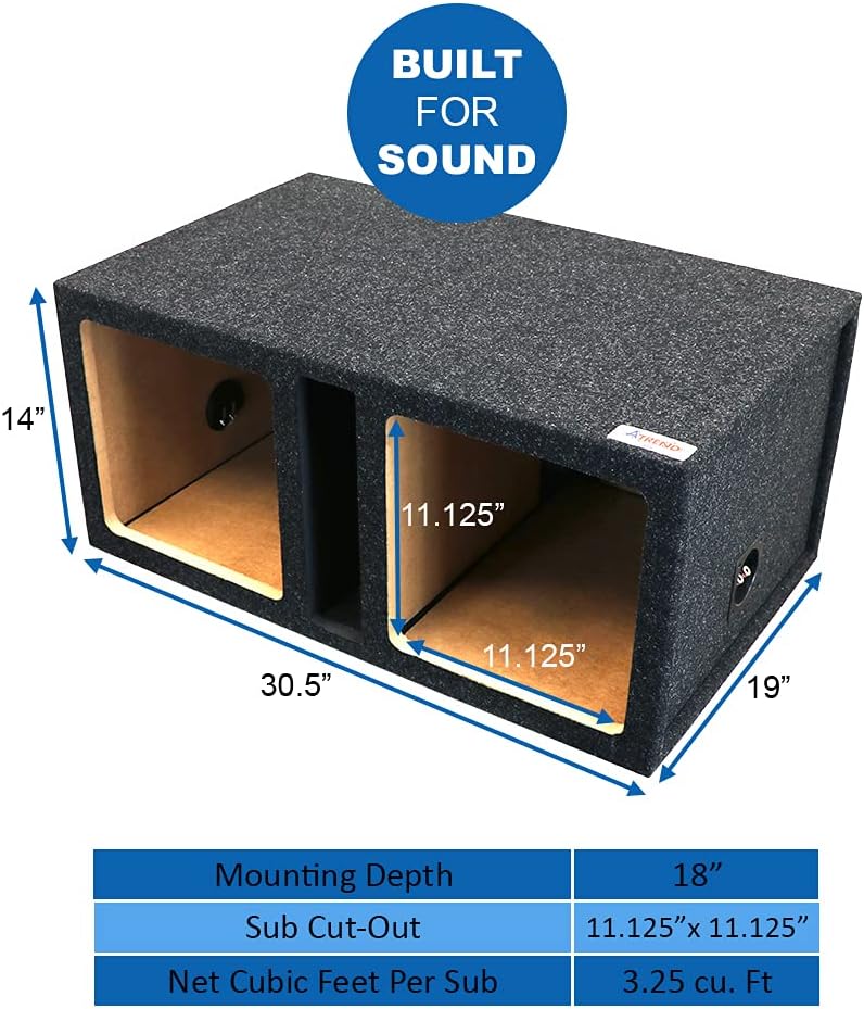 Atrend Bbox Single Vented 15 Inch Subwoofer Enclosure Engineered for Kicker Solo-Baric Model L5 & L7 Subwoofers - Car Subwoofer Boxes & Enclosures & Subwoofer Box Improves Audio Quality, Sound & Bass