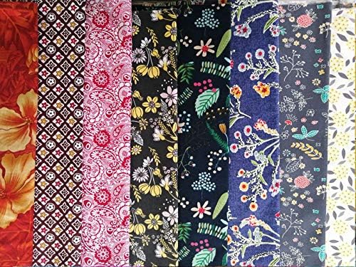 50pcs 10 x 10 inch Multicolor Cotton Fabric Bundle Squares for Quilting Sewing, Precut Fabric Squares for Craft Patchwork