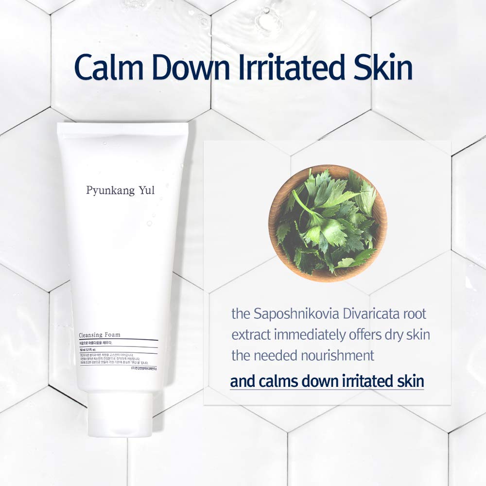 PYUNKANG YUL Cleansing Foam - Korean Facial Wash for All Skin Types - Zero-irritation Face Washer extracted from Coconut - Moisturized Skin & Creating Moisture Barrier after Cleansing - 5.1 Fl. Oz