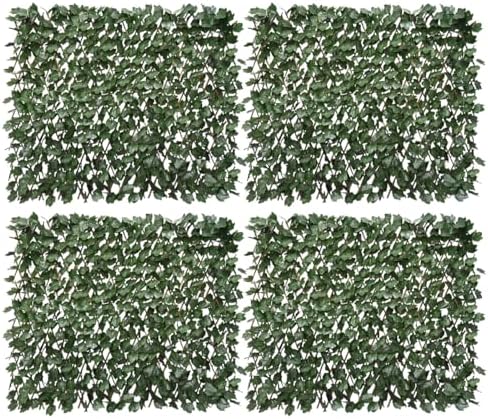 Expandable Fence Privacy Screen for Balcony Patio Outdoor,Decorative Faux Ivy Fencing Panel,Artificial Hedges (Single Sided Leaves)……