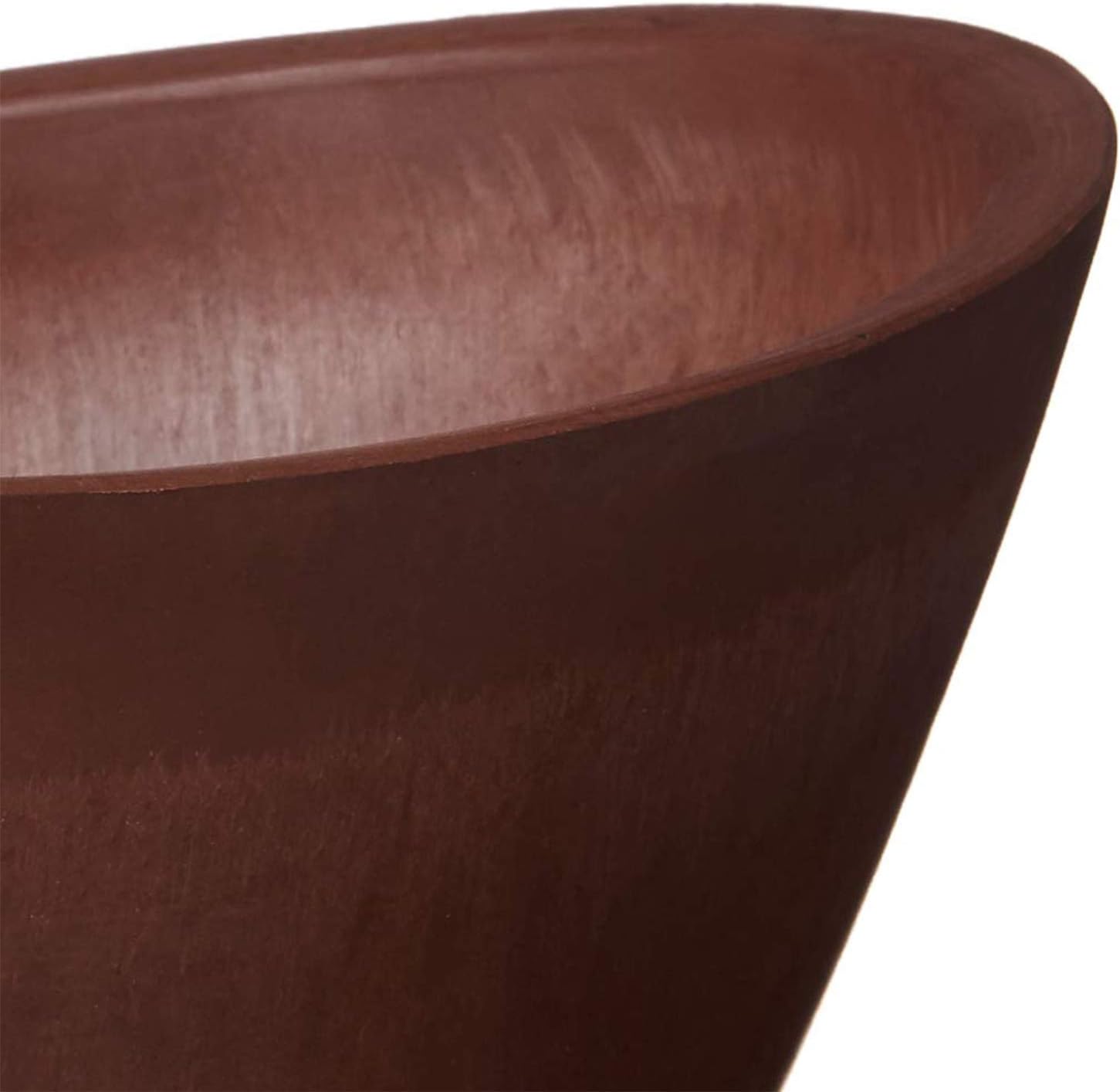 Arcadia Garden Products PSW Pot Collection YB41C Plastic/Stone/Wood Composite Curved Planter Pot – No Drainage Hole (Drillable), for Indoor and Outdoor Plants and Gardens, 16-inch, Chocolate