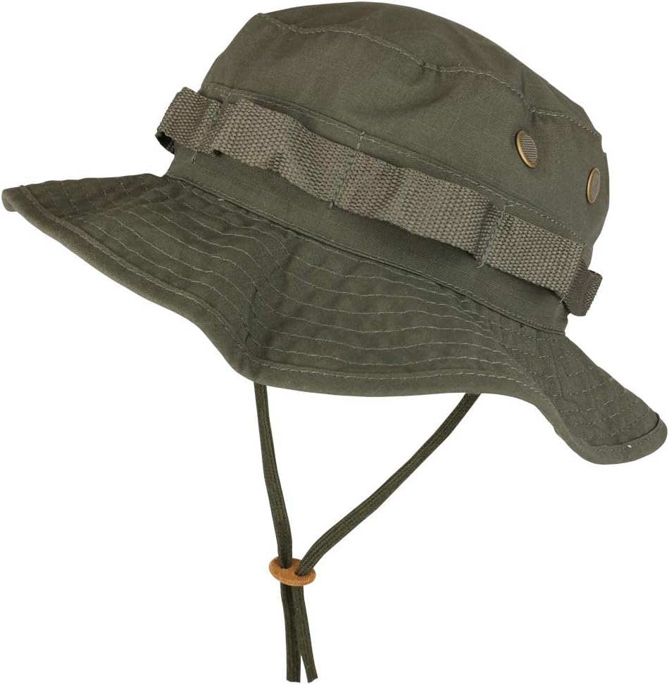 Armycrew Ripstop Tear Resistant Cotton Jungle Boonie Cap with Chin Strap