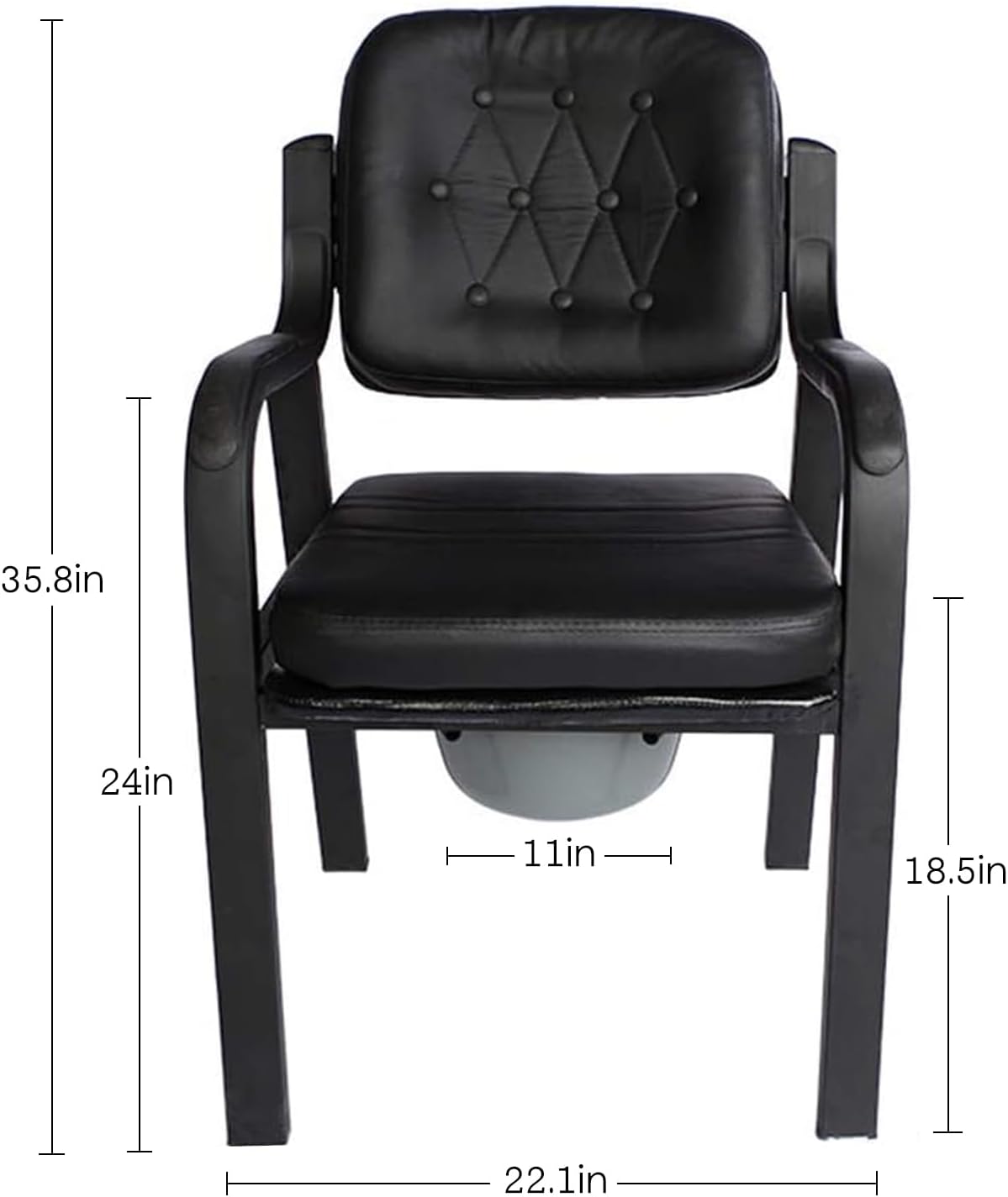 Dyale Deluxe Comfort Commode with Padded Seat Heavy Duty Bedside Commode Chair,Elderly Bathroom Safety Frame Toilet Seat
