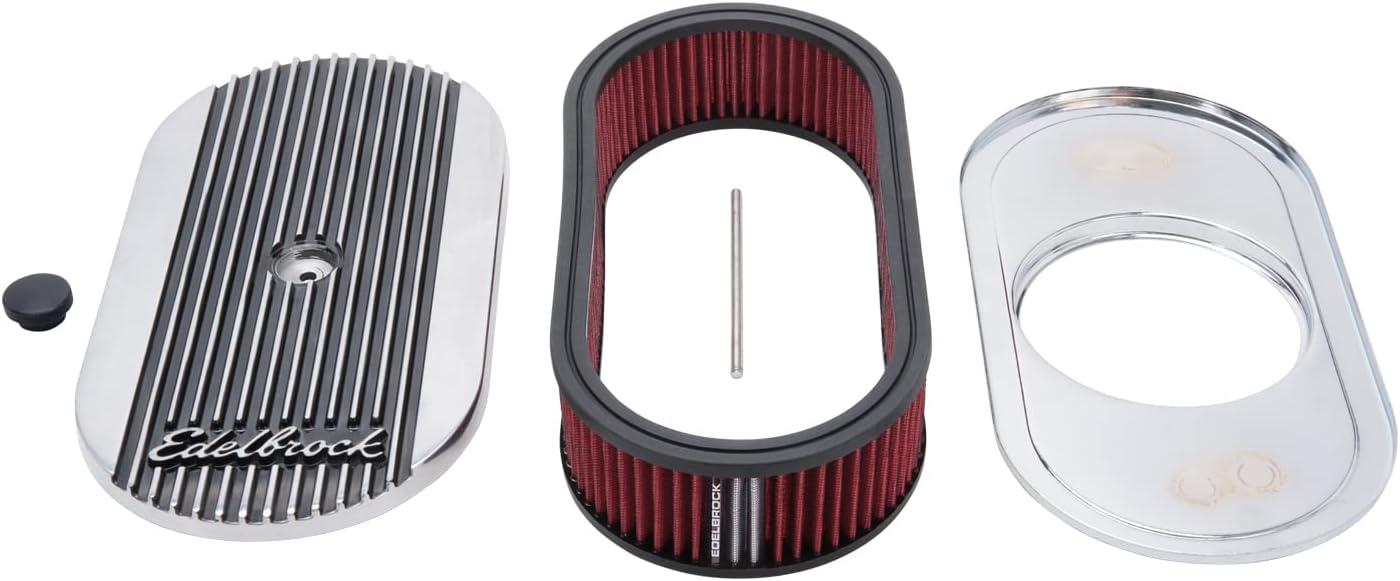 Edelbrock 4273 Elite Series Oval Air Cleaner for Single 4-Barrel Carburetor