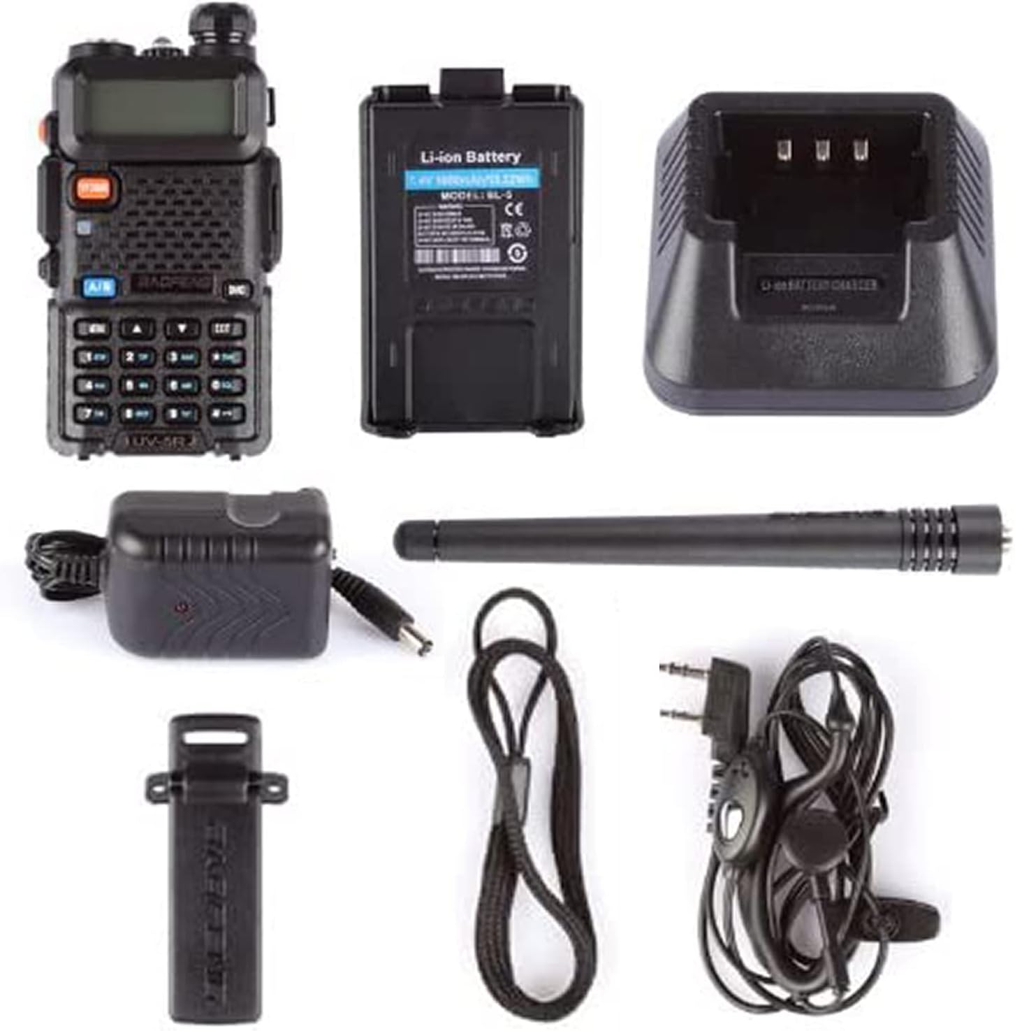 Baofeng UV-5R Ham Radio Handheld, Dual Band Two Way Radio (Black) | 144-148MHz 420-450Mhz Walkie Talkie, 1800mAh Li-ion Battery