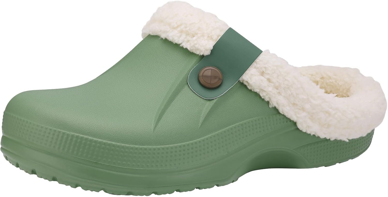 Beslip Fur Lined Clogs for Women & Men Fuzzy Slippers with Memory Foam