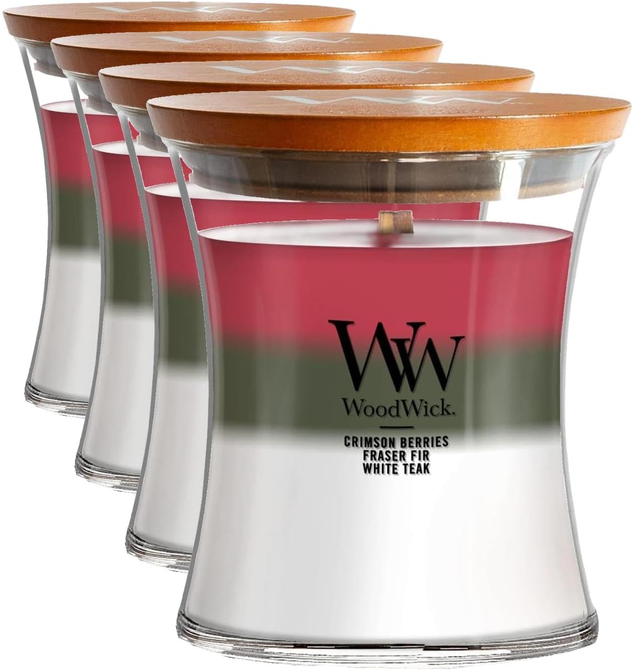 WoodWick Café Sweets Trilogy Holiday Candle Gifts for Women and Men, 9.7 oz Medium Hourglass Trilogy Candle with Crackling Wick