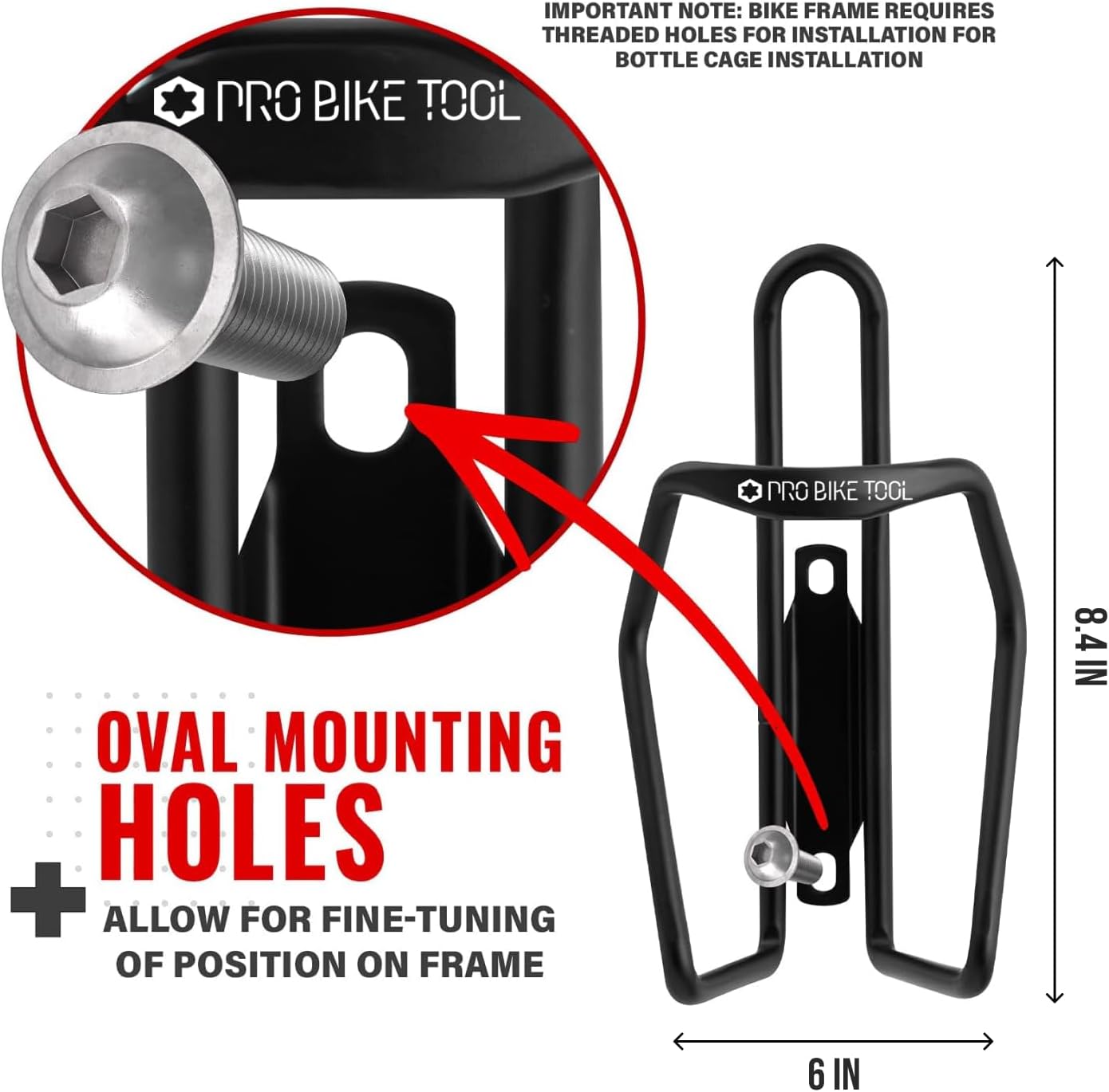 PRO BIKE TOOL Water Bottle Holder for Bikes – Bicycle Bottle Cage & Bike Cup Holder with Secure Grip, Lightweight Cycling Water Bottle Holder for Road Bike & Mountain Bike