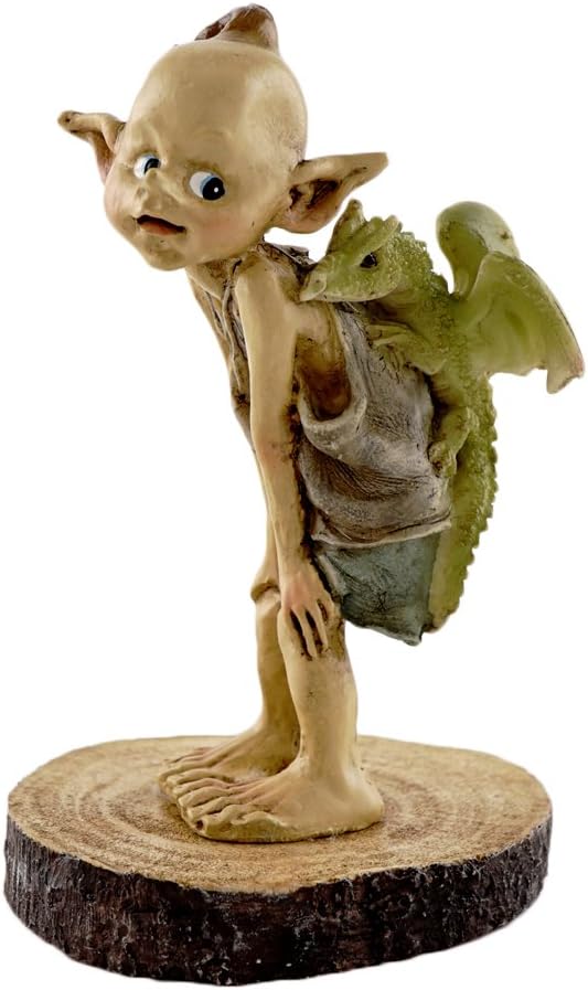 Top Collection Miniature Fairy Garden and Terrarium Statue, Mini Dragon, Green