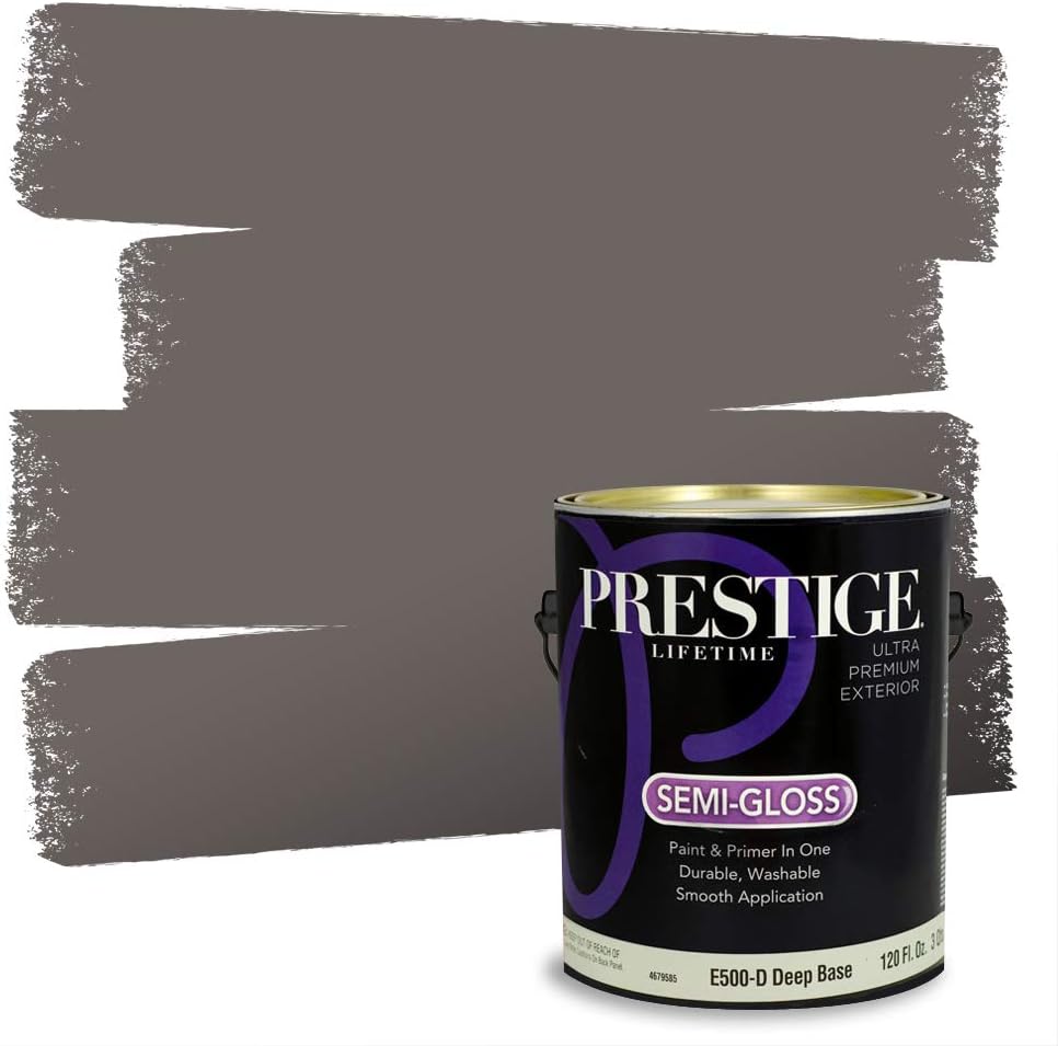 PRESTIGE Paints Exterior Paint and Primer In One, 1-Gallon, Satin, Comparable Match of Sherwin Williams* Socialite*
