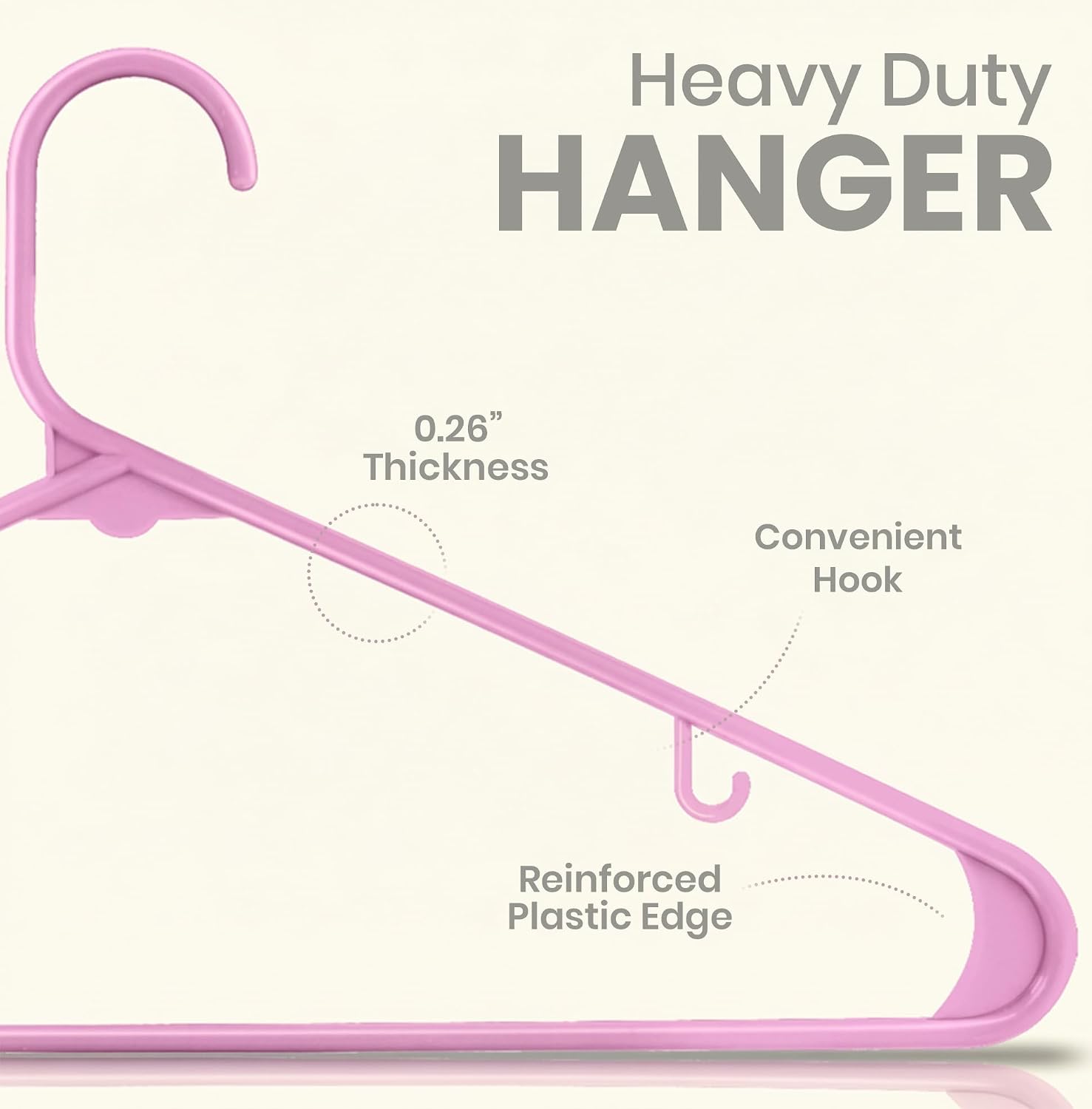Utopia Home Plastic Hangers 50 Pack – Built-in Strap Hooks Black