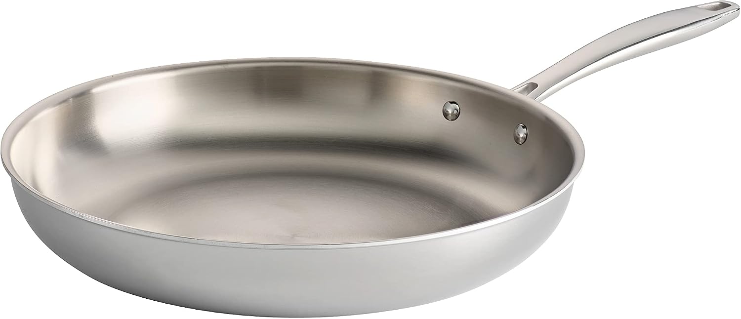 Tramontina Signature Tri-Ply Clad Stainless Steel 12-Inch Large Frying Pan | Induction-Ready Skillet, Dishwasher-Safe, NSF-Certified
