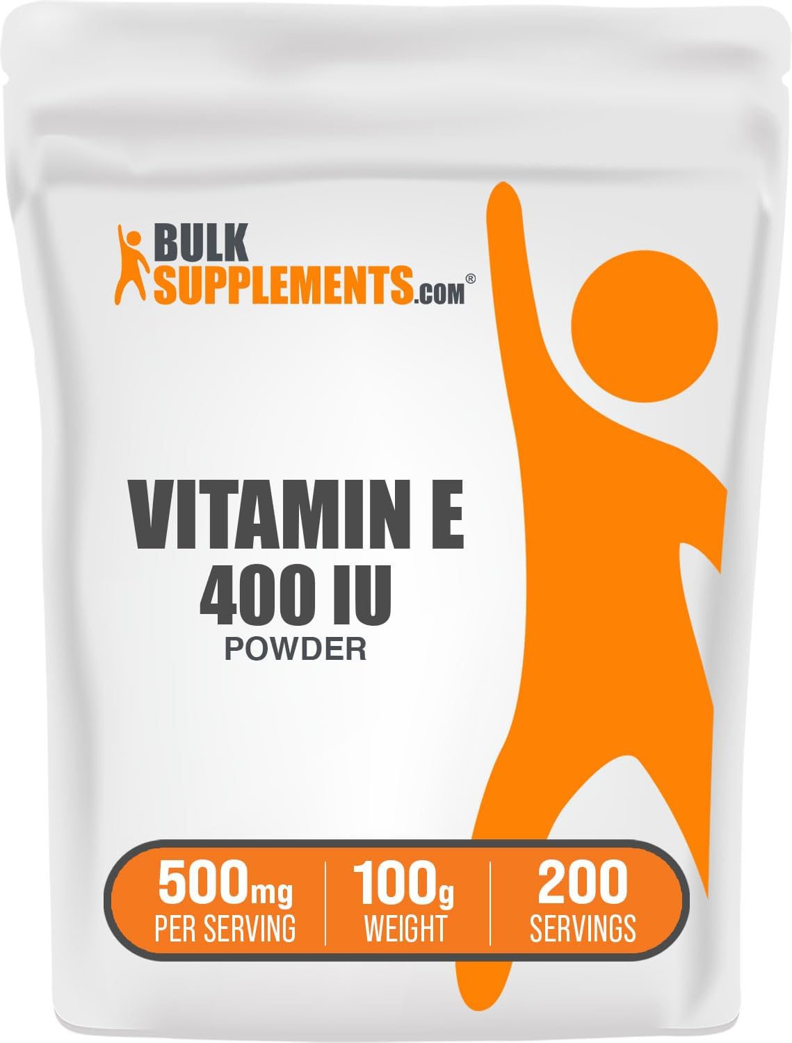 BulkSupplements.com Vitamin E 400 IU Powder - as D-Alpha Tocopherol, Nutritional Supplements - Gluten Free, 500mg per Serving