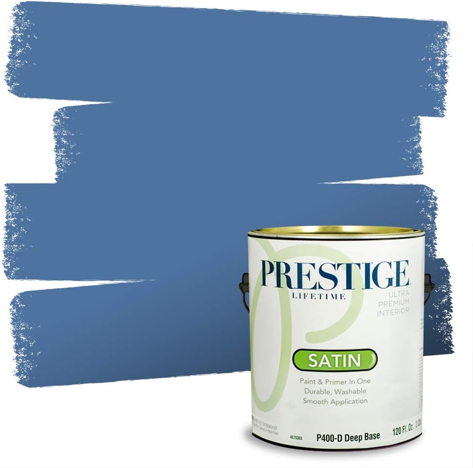 PRESTIGE Paints Exterior Paint and Primer In One, 1-Gallon, Semi-Gloss, Comparable Match of Sherwin Williams* Nifty Turquoise*