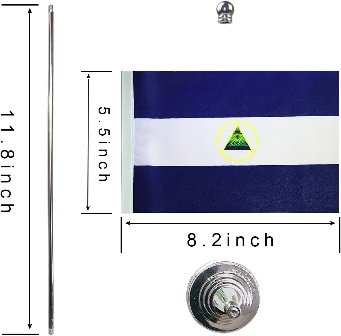 Nicaragua Flag - Table & Desk Flag, Office Decor, Festival Banners