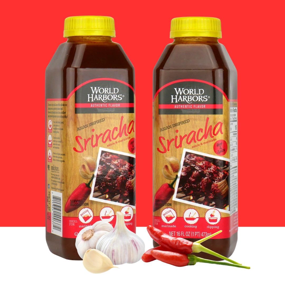 World Harbors Jamaican Jerk Sauce Sweet & Spicy Marinade for Jamaican Jerky Seasoning Chicken, Sirloin, Shrimp Jerk Seasoning Jamaican Style - Flavors for Dipping, Glazing 16 oz (Pack of 2)
