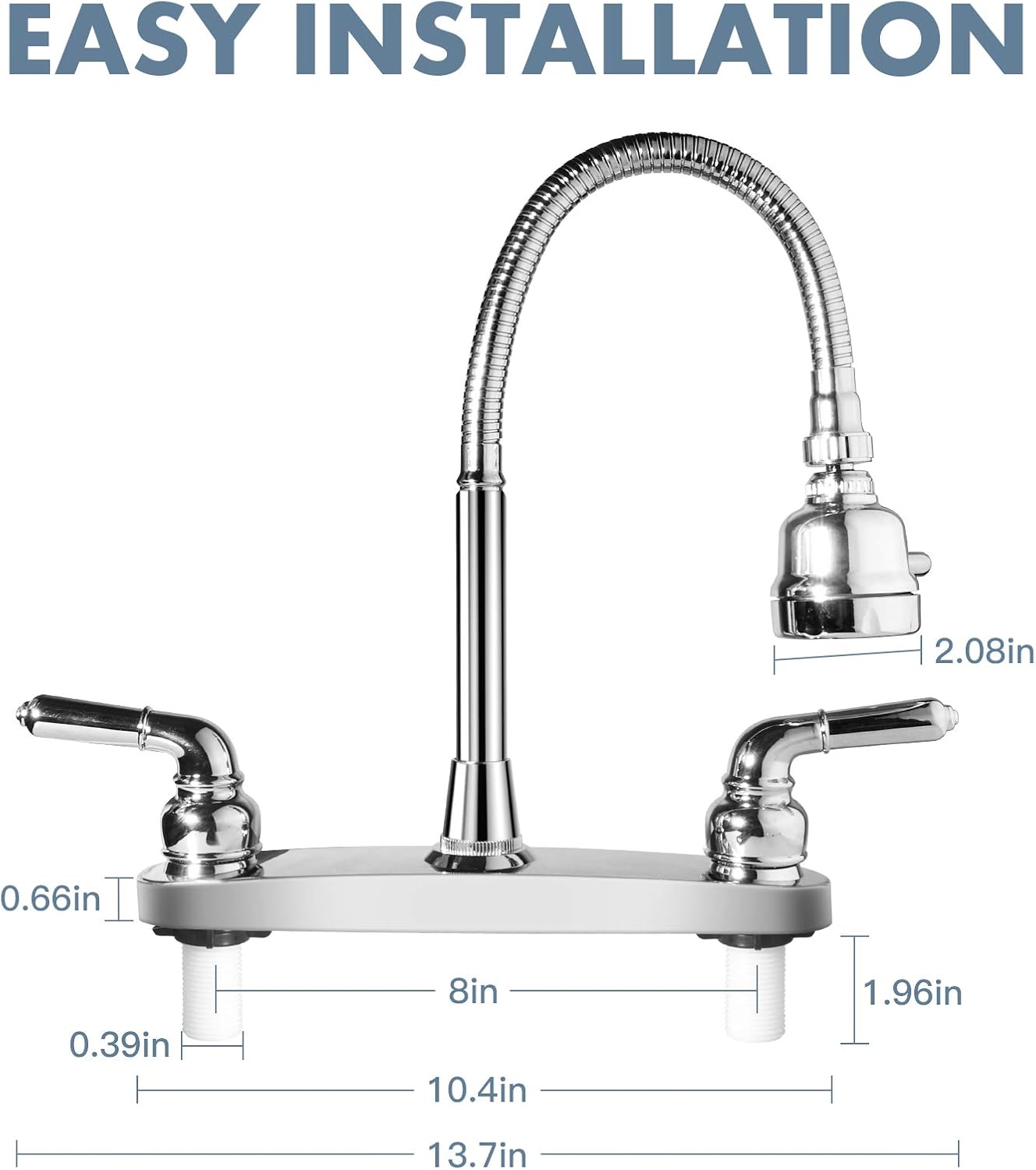 RV Kitchen Faucet,Camper RV Sink Faucets Kitchen Replacement,8 inch 2 Hole