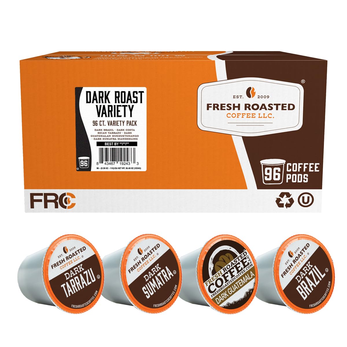 Fresh Roasted Coffee, Organic Colombian K-Cup Pods for Keurig Brewers, Medium Roast, USDA Organic, Kosher, 24 Count (Pack of 3)