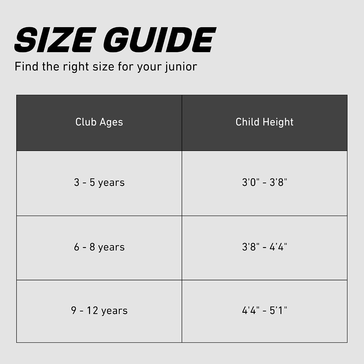 Precise - Kids Golf Club Set | Lightweight graphite shafts, hybrid & irons, putter, stand bag included, for boys and girls, ages 3-12, left/right hand