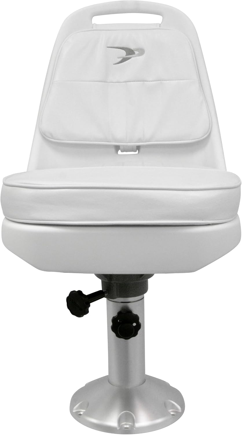 Wise 8WD013-7-710 Standard Pilot Chair with Adjustable Height Pedestal and Seat Mount, White