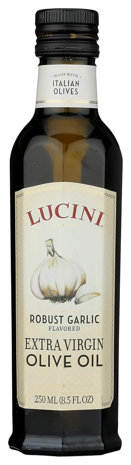 Lucini Italia Delicate Lemon Extra Virgin Olive Oil - EVOO Infused with Fresh Lemon - Olive Oil for Marinade, Grilling, Roasting, Baking - Non-GMO Verified, Whole30 Approved, Kosher, 250mL