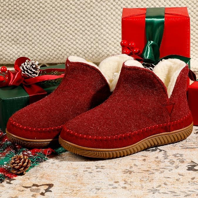 Zizor Women's Moccasin Bootie Slippers, Memory Foam House Shoes