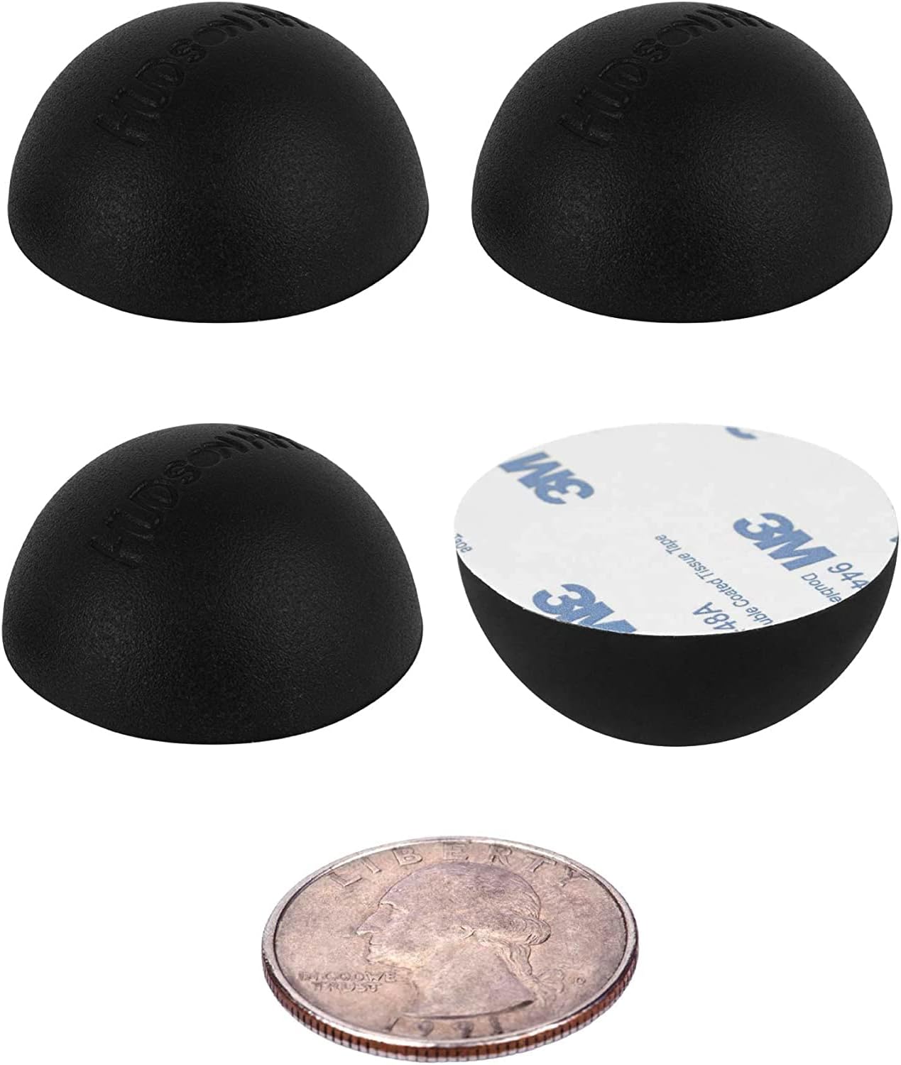 Hudson Hi-Fi Speaker Isolation Feet (4-Pack, 1") – Adhesive Silicone Anti-Vibration Pads for Speakers, Turntables, Subwoofers & Amplifiers, Supports 5-18 lbs Per Pad