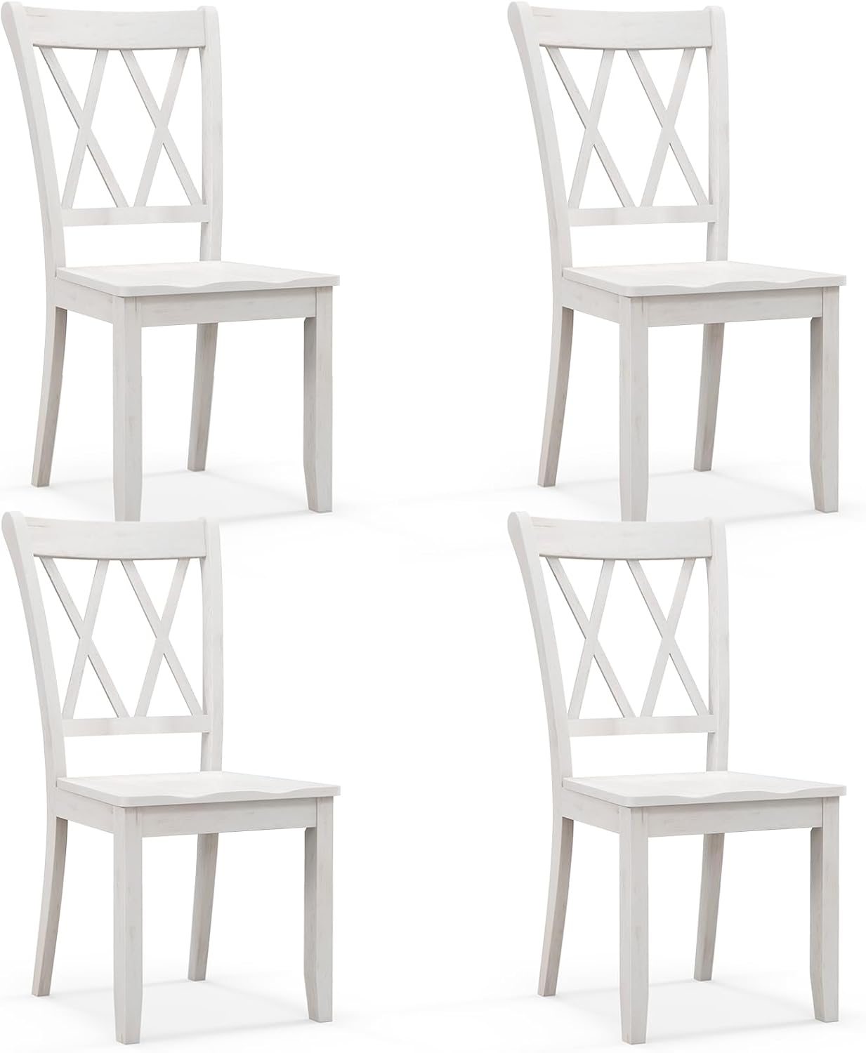 Giantex Set of 2 Dining Chairs, Rubber Wood Dining Room Chair, Farmhouse Dining Side Chairs, Max Load 400 Lbs, Wooden Kitchen Chairs for Home Kitchen