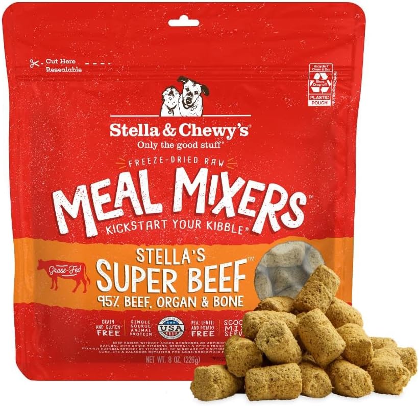 Stella & Chewy's Freeze-Dried Raw Chicken Meal Mixers- Dog Food Topper and Mixer - Made with 95% Cage-Free Chicken, Organs & Bone - Perfect for Picky Eaters - Grain-Free - 3.5oz