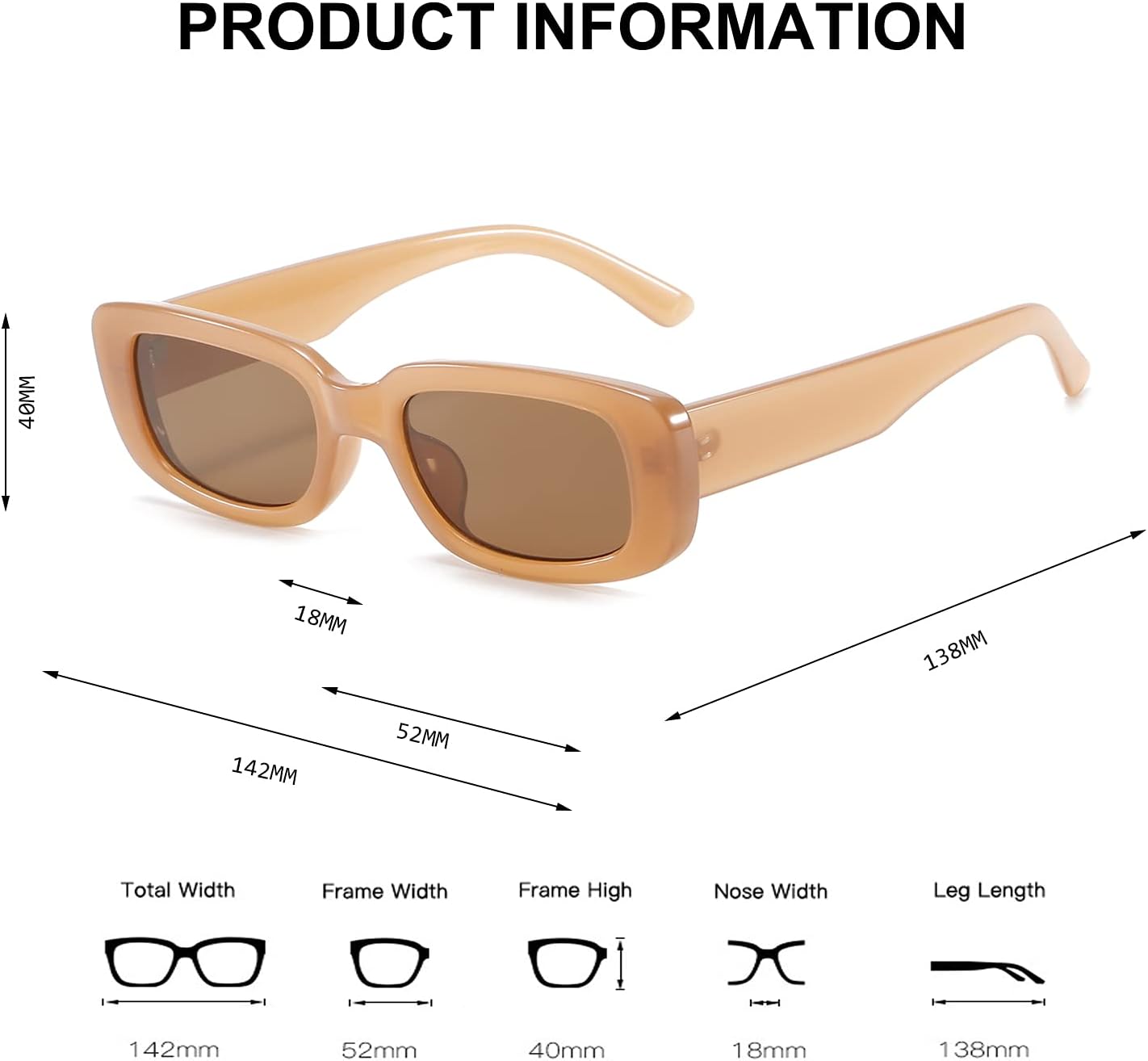 BUTABY Rectangle Sunglasses for Women Retro Driving Glasses 90’s Vintage Fashion Narrow Square Frame UV400 Protection