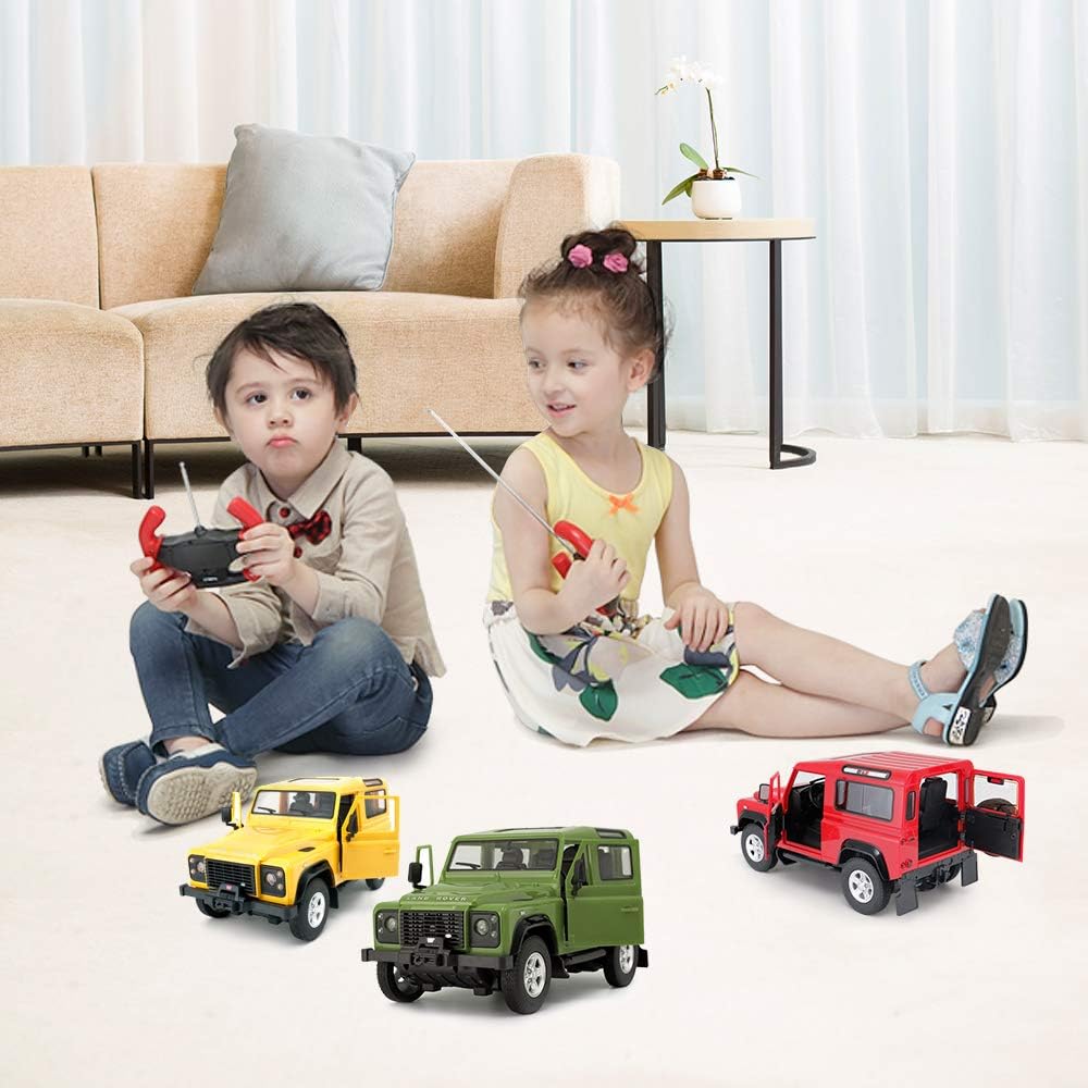 RASTAR Land Rover Defender RC Car, 1/14 Land Rover Remote Control Toy Model Car, Doors Opened by Manual– Green