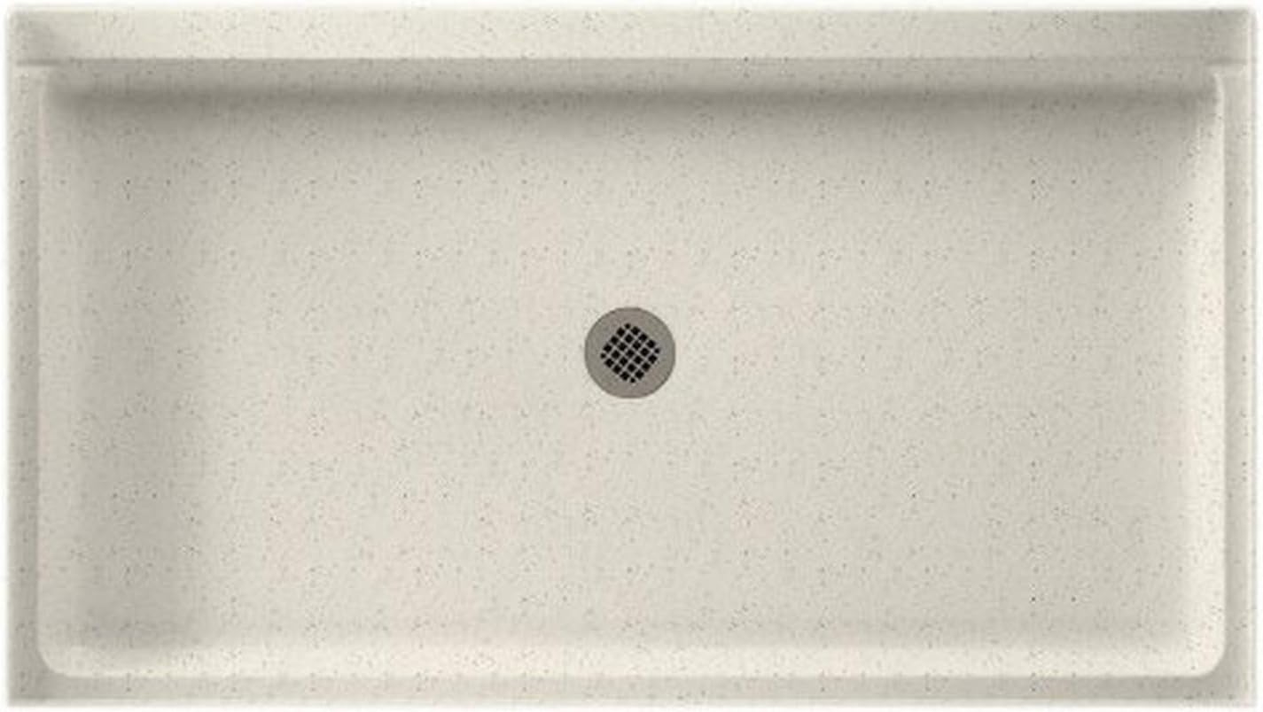 Swan SF03454MD.011 54-in L x 34-in W x 5.5-in H Solid Surface Shower Base, Tahiti White
