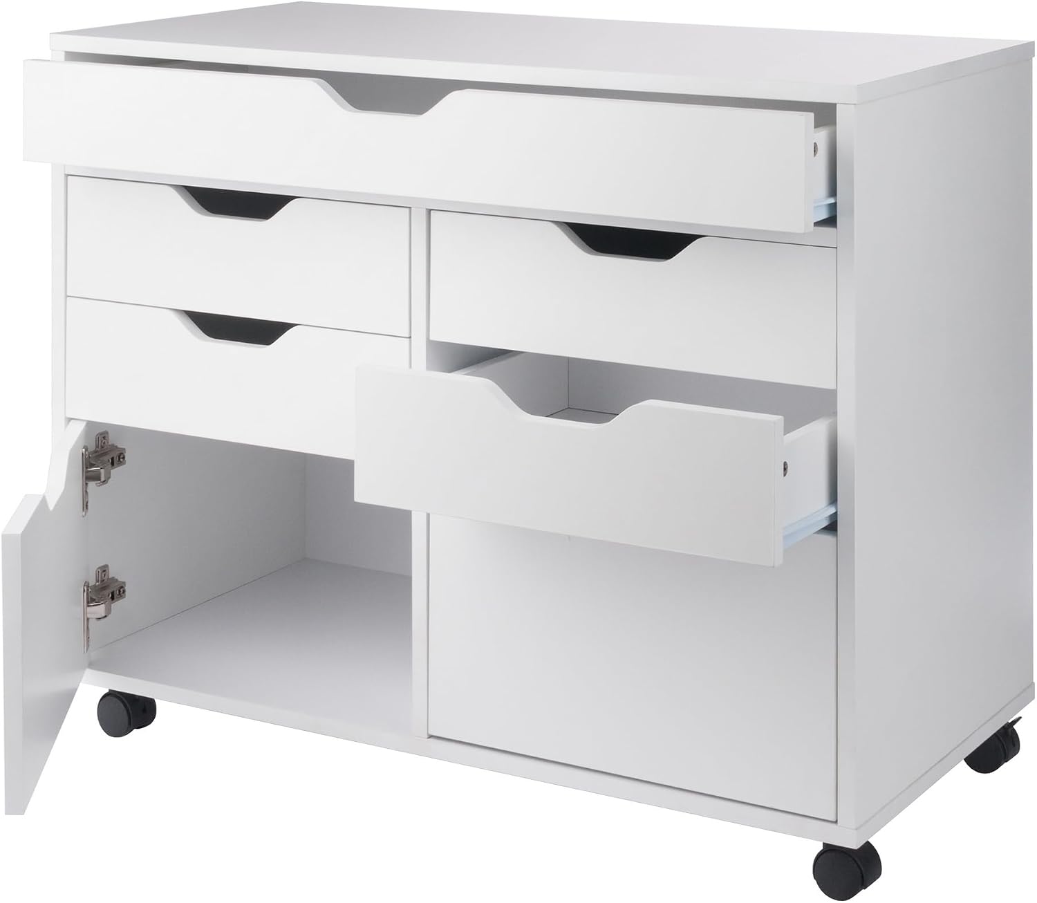 Winsome Halifax Mobile Storage Cabinet with Doors & Drawers, Stylish & Functional Home Storage Cabinet for Filing, Kitchen Organization, Moveable Furniture for Office, Dorms, Apartments