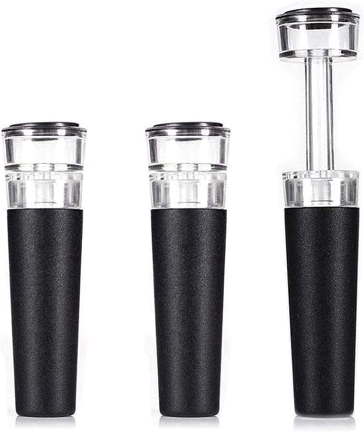 3 Pcs Wine Stopper Vacuum Pump Kits Silicone Wine Bottle Stopper With Built-in Vacuum Wine Saver Pump Keep Wine Fresh Sealing