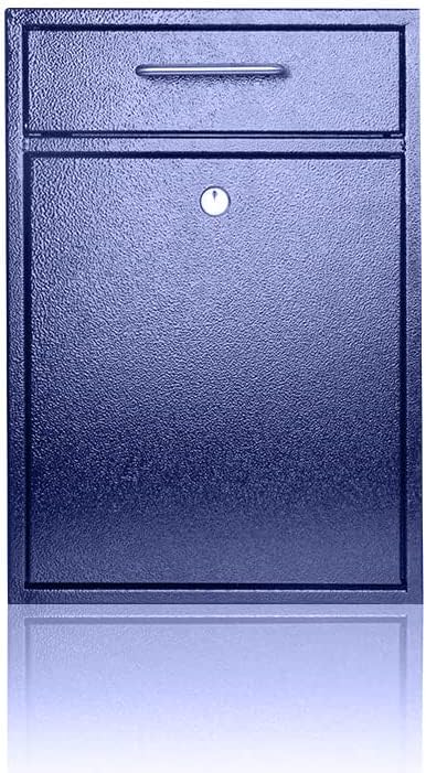 Wall Mounted Locking Vertical Dropbox Mailbox - Safe and Secure (Large) | Made with Galvanized Steel (Black)