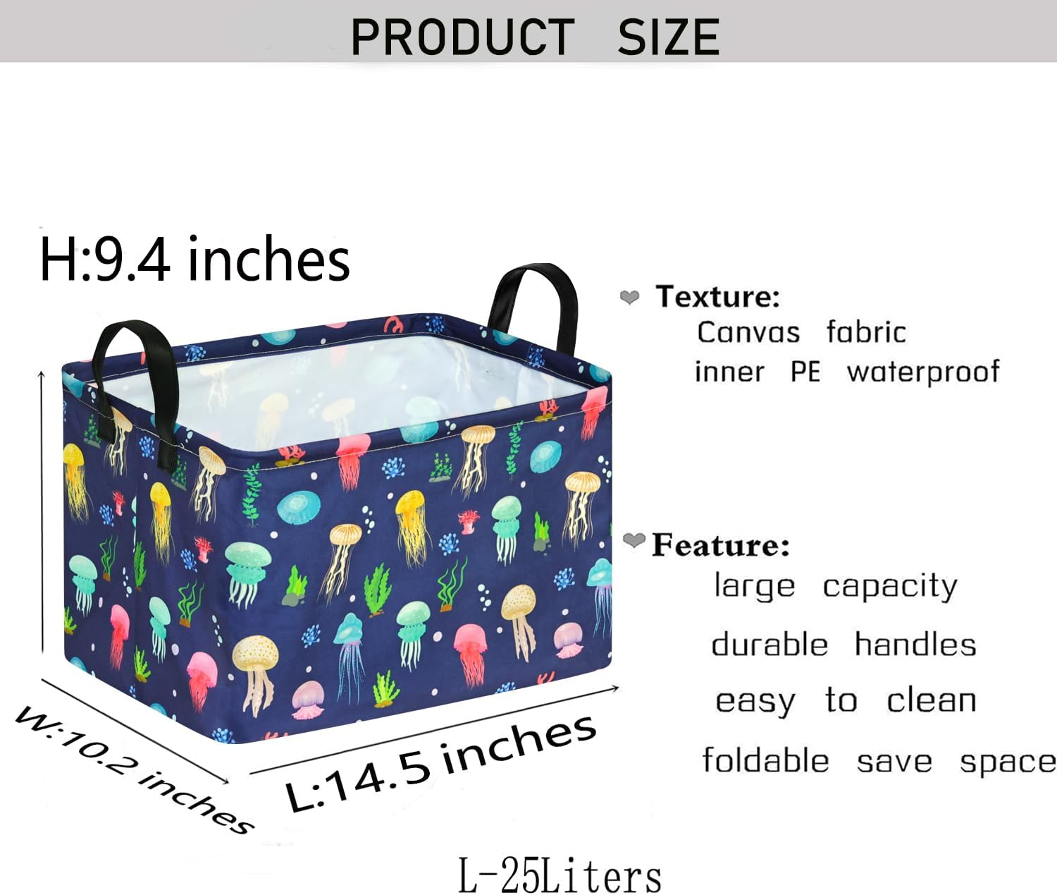 Kid Storage Basket Gift Shelf Basket Toy Storage Bin, Nursery Basket Organizer Box for Children Room Deco With Handles (Grey deer)