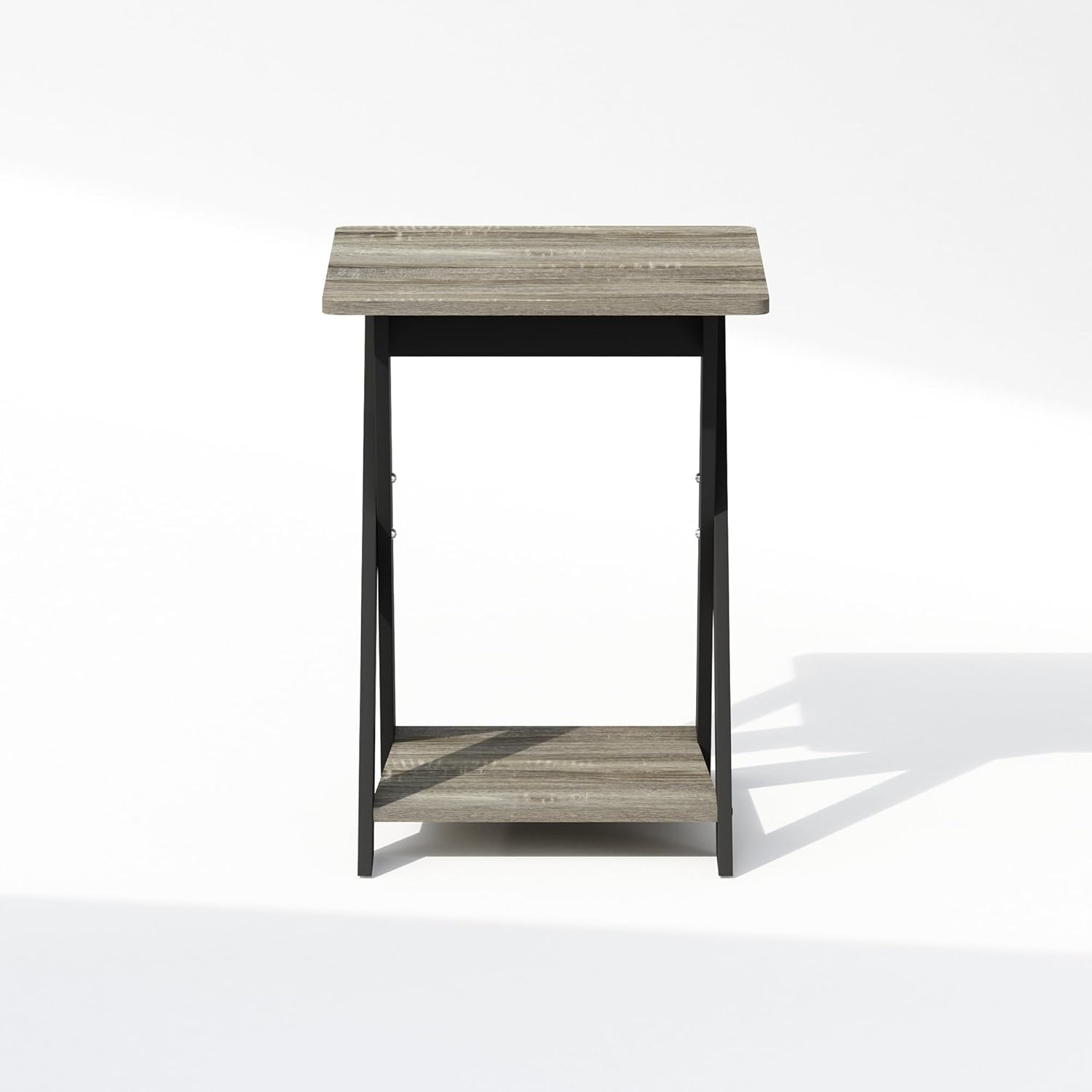 Furinno SIMPLE DESIGN Side Table, 2-Tier Modern End Table with Soft Edges, Open Shelves Night Stand, Bedside Table, for Living Room, Bedroom, French Oak