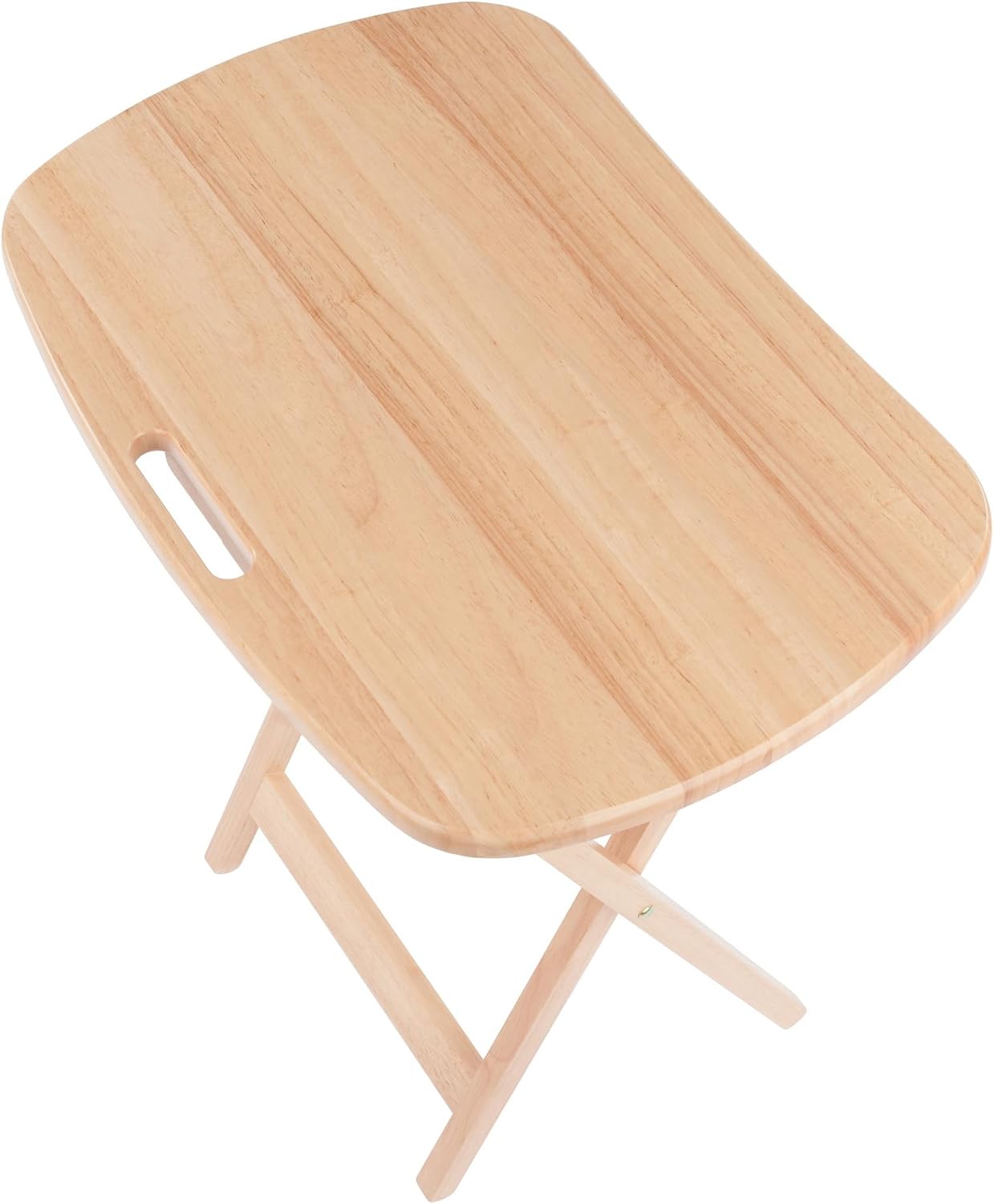 Winsome Lucca Set of 4 Foldable Snack Tables with Storage Rack, Walnut, 26" | Easy to Store Portable Fold Up Table Set for Kitchen, Living Room TV Dining, Crafts, Puzzles, Work From Home