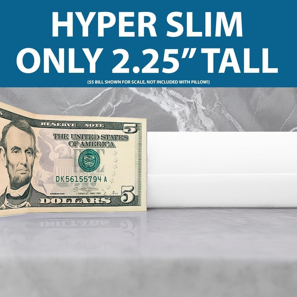 Bluewave Bedding Hyper Slim Gel Memory Foam Pillow for Stomach and Back Sleepers - Thin