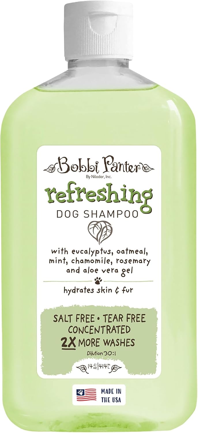 Bobbi Panter Soothing Dog Shampoo Tea Tree, Lavender, Cucumber & Oat Protein – Natural Formula for Sensitive Skin & Irritation Relief, Tear-Free, 30:1 Concentrate, Made in USA, 14 oz