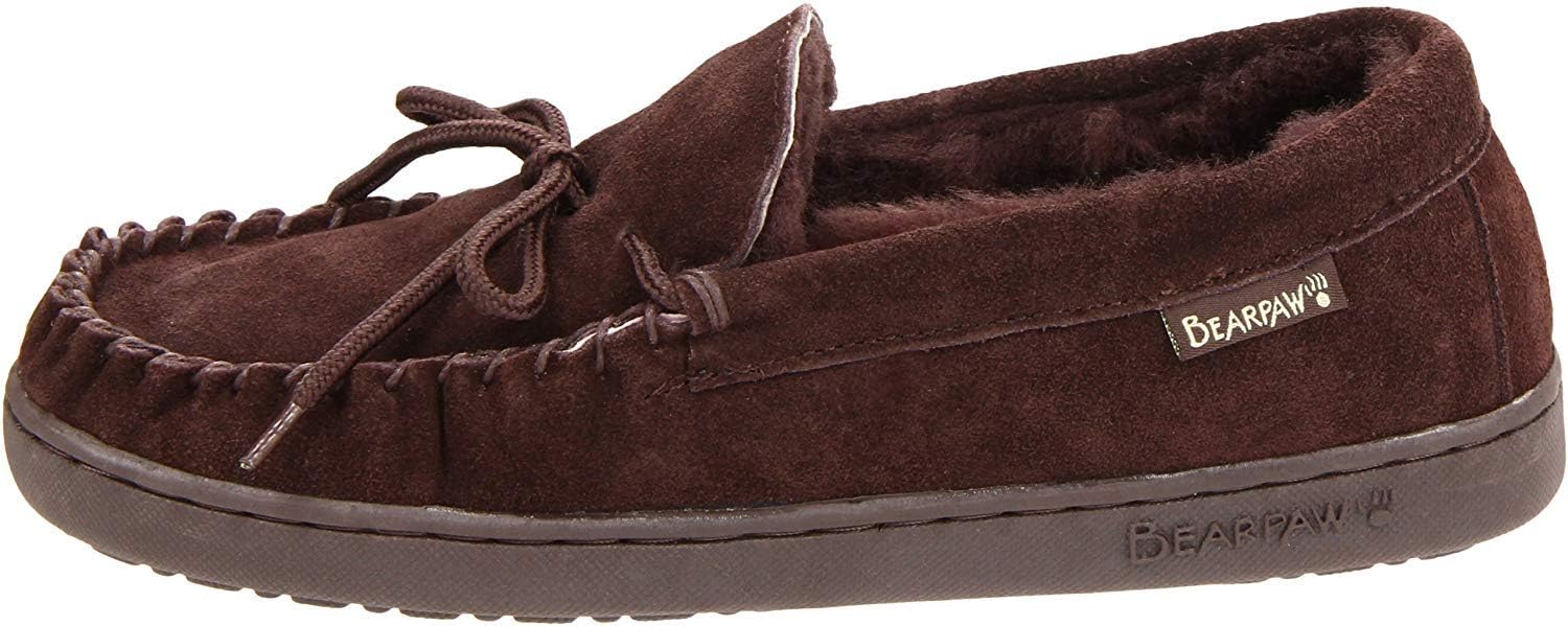BEARPAW Moc II 2 - Men's Sheepskin Slipper - 1295M | Comfortable & Lightweight Men's Shoe, Medium Fit, Multiple Colors